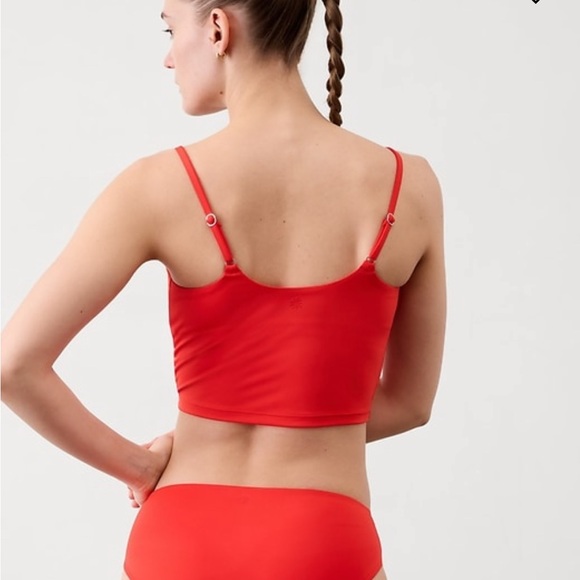 ❤️Athleta 2piece tankini swimsuit set! Vibrant Cardinal Red Size L NWT 🧡👙 - Picture 4 of 8